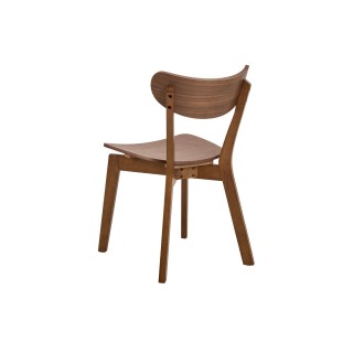 Table à manger ronde LETA en noyer avec 4 chaises | Hellin