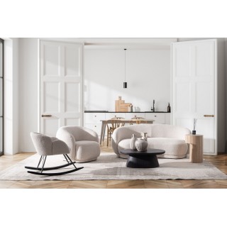 Canapé 3 places en tissu bouclette beige L191 ELLA - HELLIN