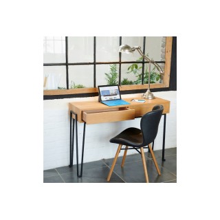 OCCASION Console en bois et métal dotée de 2 tiroirs push - Hellin