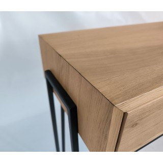 OCCASION Console en bois et métal dotée de 2 tiroirs push - Hellin