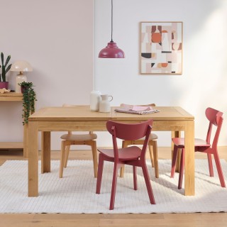 Chaise rétro scandinave bois laqué / lot de 2 / plusieurs coloris LETA - HELLIN