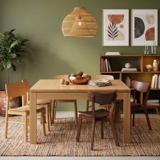Table extensible carrée en chêne clair / collection Boston