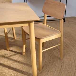 Table de salle à manger en bois naturel 4 places L120 IZIA - HELLIN