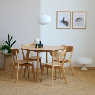 Table ronde en bois : 2 coloris / 4 convives | Hellin