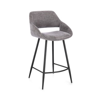 Tabourets de bar avec repose-pieds en tissu (lot de 2) TURIN - HELLIN