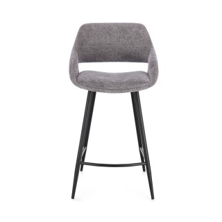 Tabourets de bar avec repose-pieds en tissu (lot de 2) TURIN - HELLIN