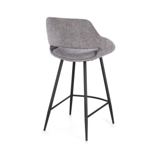 Tabourets de bar avec repose-pieds en tissu (lot de 2) TURIN - HELLIN