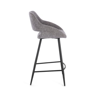 Tabourets de bar avec repose-pieds en tissu (lot de 2) TURIN - HELLIN