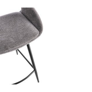 Tabourets de bar avec repose-pieds en tissu (lot de 2) TURIN - HELLIN