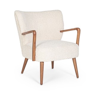 Fauteuil crapaud a accoudoirs en tissu peluche jim
