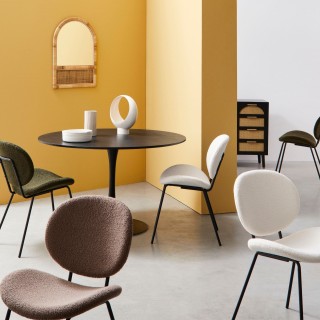 Chaises de salle à manger design en tissu bouclette (lot de 2) KIM - HELLIN