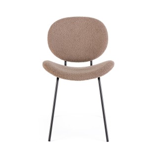 Chaises de salle à manger design en tissu bouclette (lot de 2) KIM - HELLIN