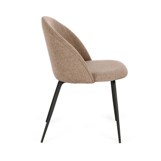 Chaises de salle à manger en métal et tissu (lot de 4) DIANE - HELLIN
