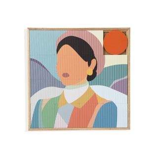Tableau en bois taquin profil enigmatique 63 x 63 irene
