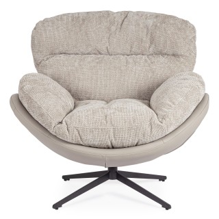 Fauteuil relax pivotant tissusimili gristaupe nino
