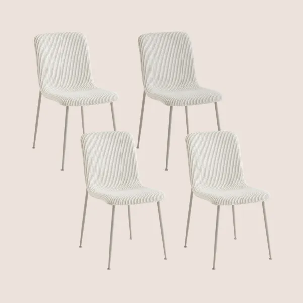 Chaises de salle à manger en velours côtelé (lot de 4) SARINA - HELLIN