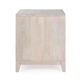 Table de chevet en manguier blanchi 2 tiroirs AGDE - HELLIN