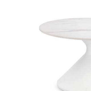 Table basse ronde D70 en céramique pied central en métal EZE - HELLIN
