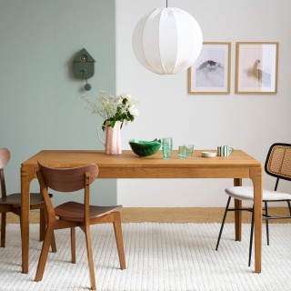 Table à manger rectangulaire extensible en bois finition noyer L160/234 10 personnes BONIE - HELLIN