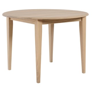 Table ronde extensible chêne blanchi 46 places d105 pieds fuseau victoria