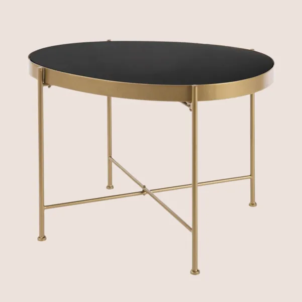 Table basse en métal et plateau verre - HELLIN