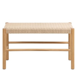 Bout de lit en bois et assise tressee l80 theo
