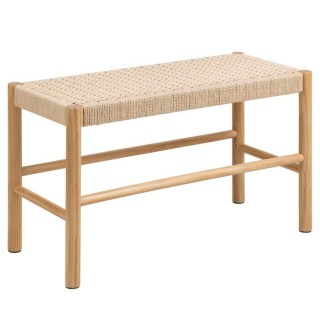 Bout de lit en bois et assise tressée L80 THEO - HELLIN