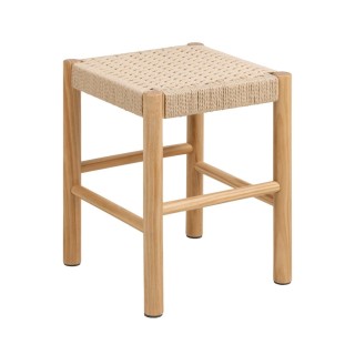 Tabouret en bois et assise tressee l80 theo
