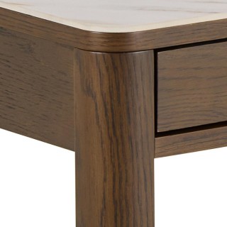 Table basse rectangulaire en céramique et chêne fumé SIMONE - HELLIN