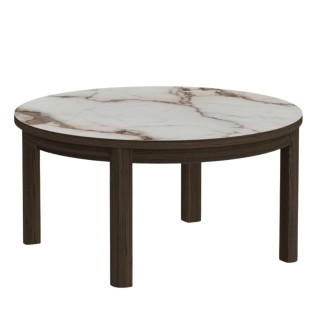 Table basse ronde en ceramique et chêne fume d90 simone