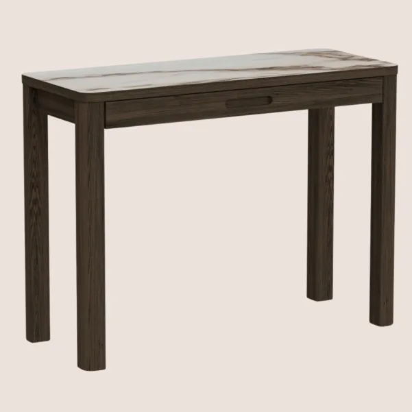 Console rectangulaire en céramique et chêne fumé L100 SIMONE - HELLIN