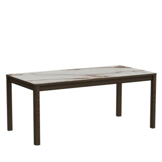 Table rectangulaire en ceramique et chêne fume 6 places l180 simone