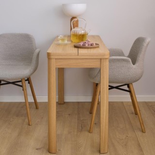 Table rectangulaire à volets chêne clair 2/4 places L120 MILA - HELLIN