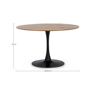 Table à manger ronde tulipe en métal noir L120 BLOSSOM 4 places - HELLIN