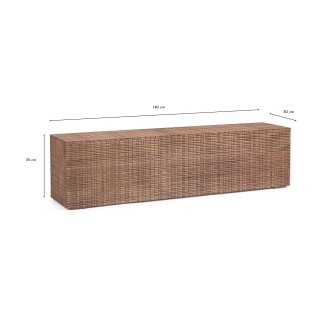 Table basse ou banc en bois de manguier marqueté L140 BLAS - HELLIN