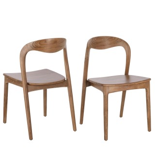 Chaises de salle a manger en bois de teck lot de 2 june