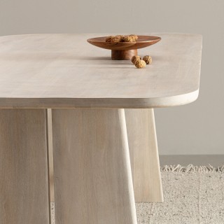 Table rectangulaire en manguier massif blanchi 8 places L200 TOKYO - HELLIN