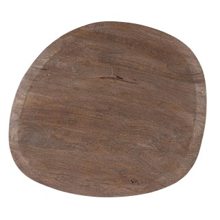 Table basse organique en manguier et métal crème L86 SHIVA - HELLIN