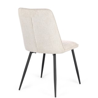 Chaises de salle à manger en tissu beige (lot de 4) CORINE - HELLIN