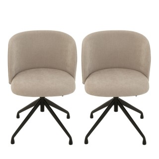 Chaises pivotantes reglables en hauteur en tissu lot de 2 mia
