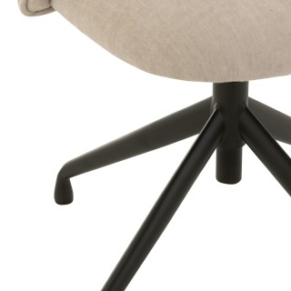 Lot de deux chaises pivotantes réglables en hauteur en tissu - MIA