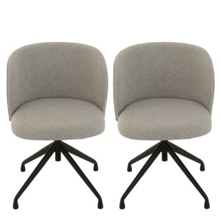 Chaises pivotantes reglables en hauteur en lin lot de 2 mia
