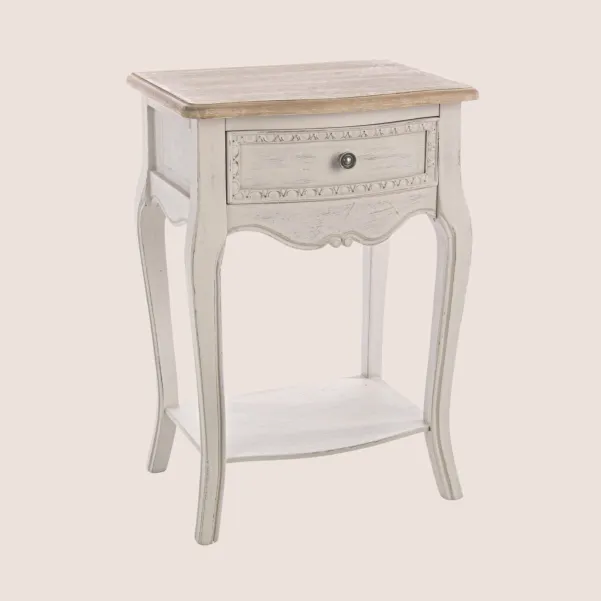 Table de nuit 1 tiroir en bois - HELLIN