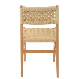 Chaises de salle à manger en bois et assise tressée (lot de 2) SOFIA - HELLIN