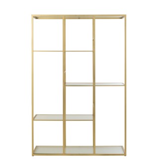 Etagère bibliothèque asymétrique en verre et métal doré BABEL - HELLIN
