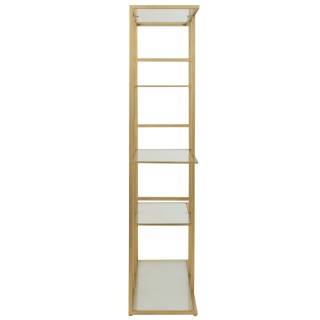 Etagère bibliothèque asymétrique en verre et métal doré BABEL - HELLIN