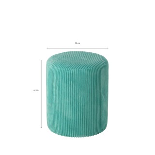 Poufs tabourets ronds en velours côtelé (lot de 2) CHARLISE - HELLIN