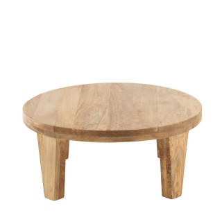 Table basse ronde en manguier naturel d80 makati
