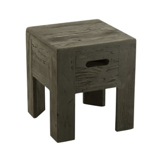 Tabourets en bois massif carrés (lot de 2) TERRA - HELLIN