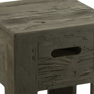Tabourets en bois massif carrés (lot de 2) TERRA - HELLIN